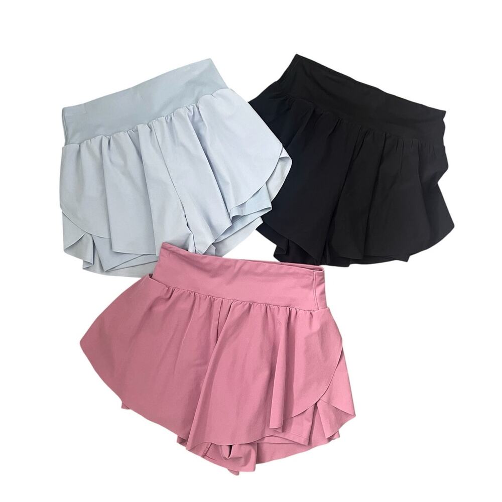 3 All in Motion Active Light Run Shorts High Rise Flutter Briefs Lightweight XS